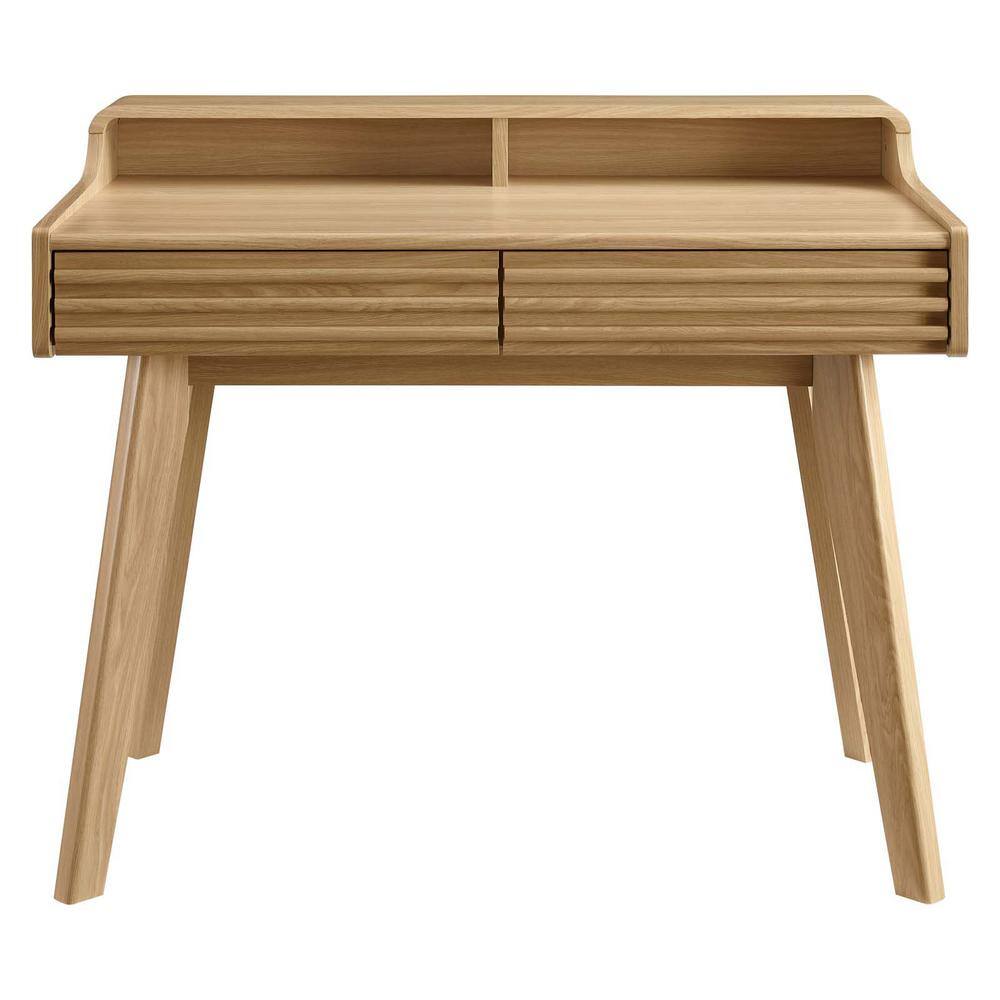 Oak Mid-Century Modern Writing Desk with Drawer