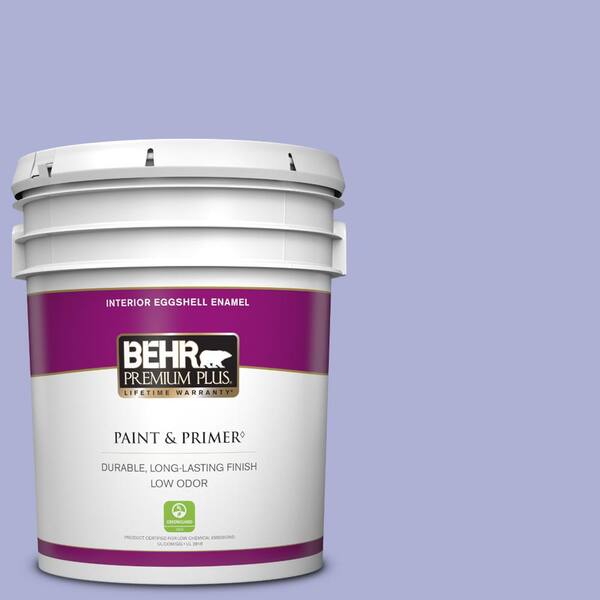 BEHR PREMIUM PLUS 5 gal. #620B-4 Pixie Violet Eggshell Enamel Low Odor Interior Paint & Primer