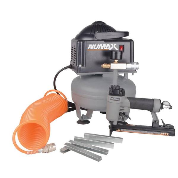 NuMax 1.5 Gal. Oil-Free Compressor and Upholstery Stapler Combo Kit