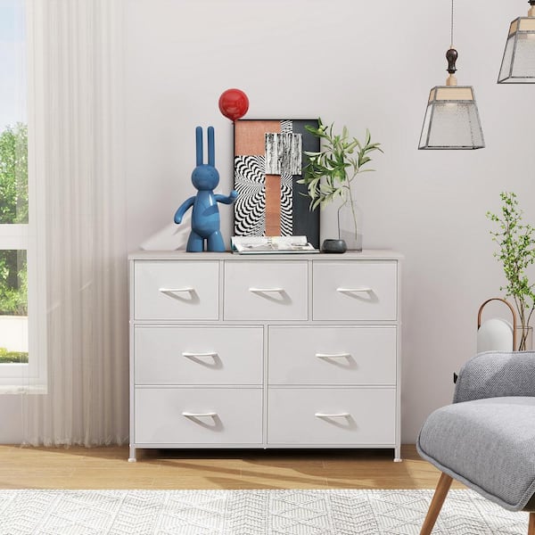 WONDER COMFORT Freestanding White 7 Drawer 11.8 in. Wide Chest of