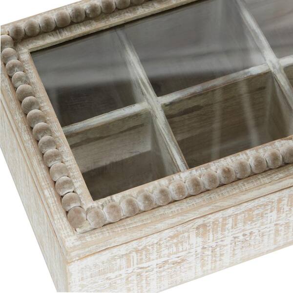 Litton Lane Rectangle Wood Handmade Distressed Starfish Box with