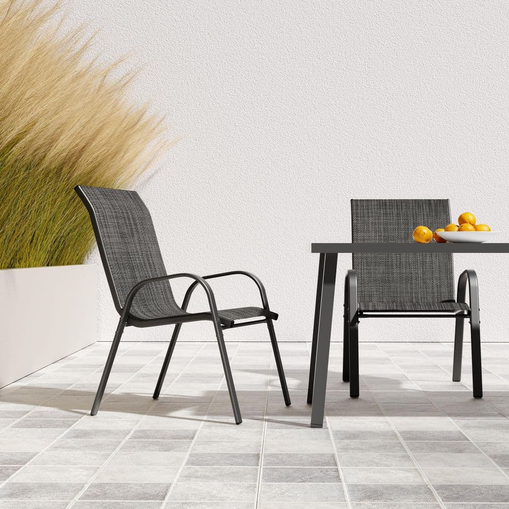 24 in. Outdoor Stackable Dining Chair With Dense PVC-Coated Polyester（Set of 2） price history on PriceWatchPro