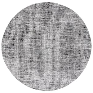 Abstract Black/Ivory 6 ft. x 6 ft. Speckled Round Area Rug