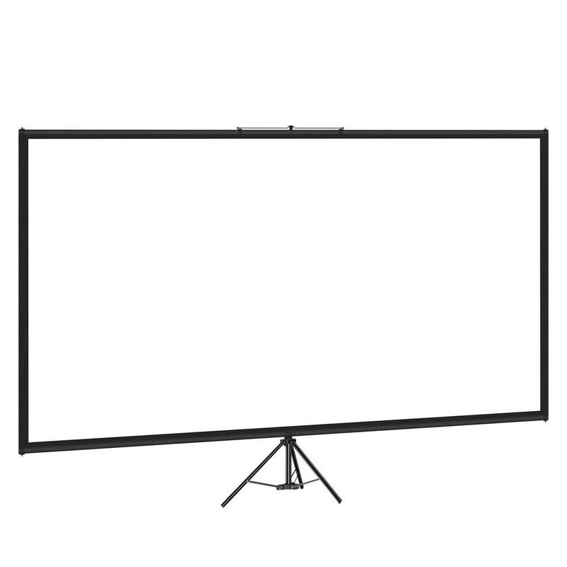 80 in. Portable Adjustable Tripod Projector Screen with 16:9 4K HD Projection Screen Stand, Outdoor/Indoor Movie