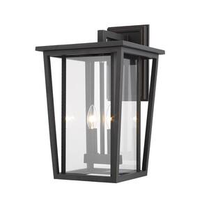 2-Light Oil Rubbed Bronze Outdoor Wall Sconce with Clear Glass