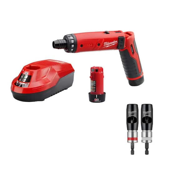 M4 4-Volt Lithium-Ion Cordless 1/4 in. Hex Screwdriver 2-Battery KitSolid Wire Stripper Set 2 Pieces