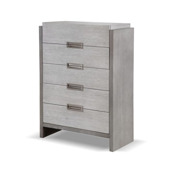 Furniture of America Burnett Stone Gray Modern 5-Drawer 37 in. Wide Chest of Drawers