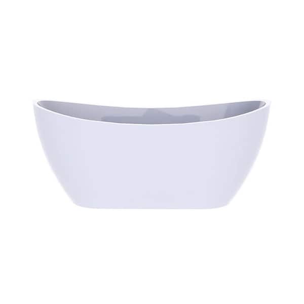 JimsMaison 67 in. x 28 in. Acrylic Freestanding Soaking Bathtub in Glossy White