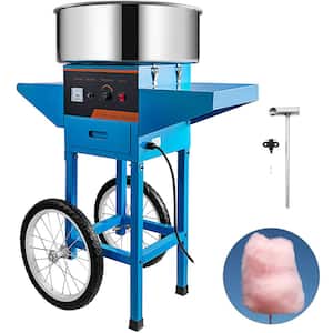 Cotton Candy Machine with Cart 19.7 in. Commercial Floss Maker Perfect for Family and Various Party,Blue