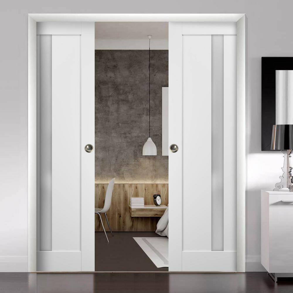 White Silk MDF Barn Door Panel with Eco-Veneer Finish