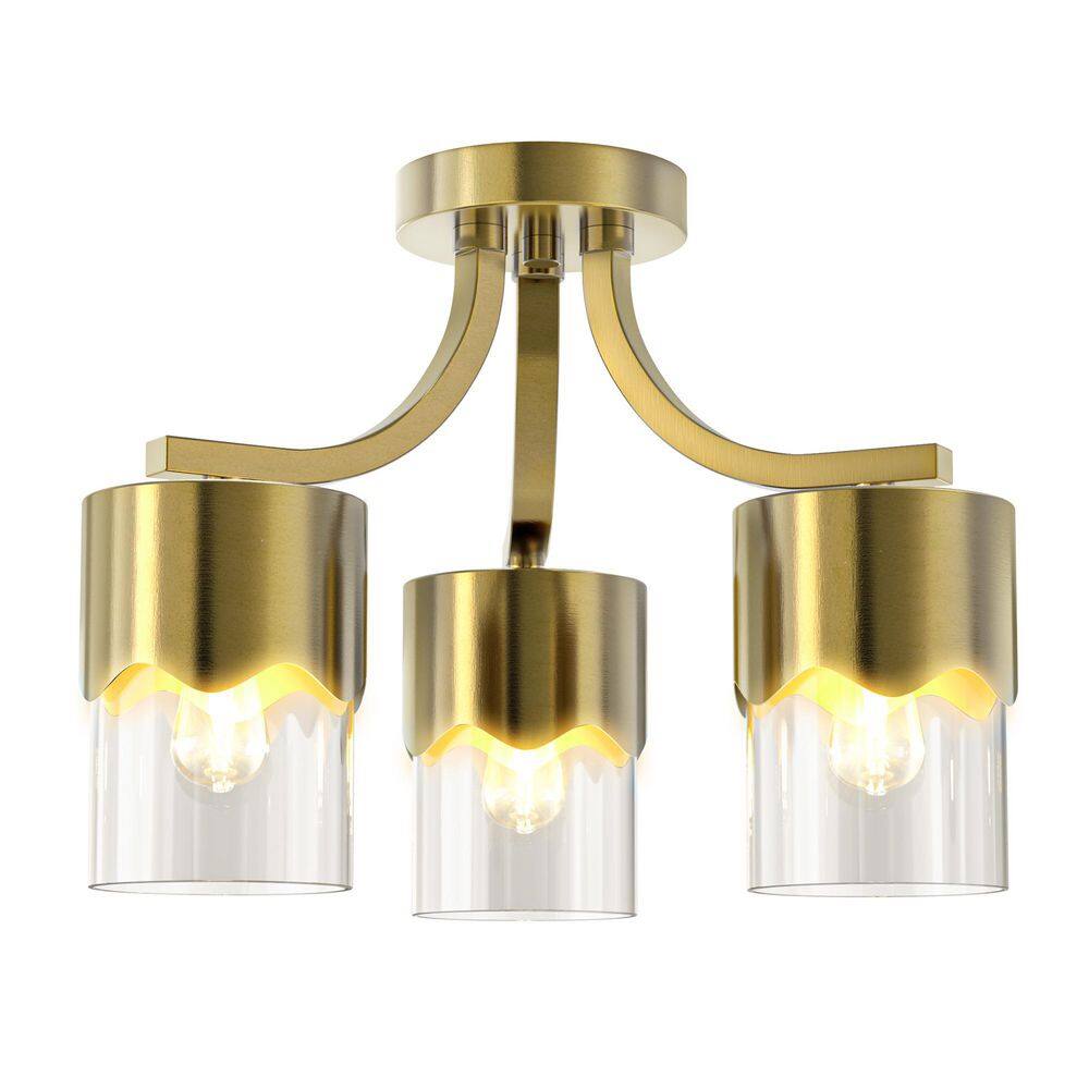 15.75 in. 3-Light Brass Iron Modern Flush Mount Lighting Hallway Bedroom Foyer Kitchen Laundry Ceiling Lights Fixtures price history on PriceWatchPro