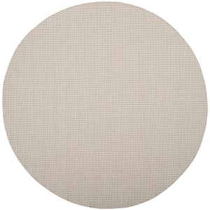 Montauk Ivory/Green 6 ft. x 6 ft. Round Solid Area Rug