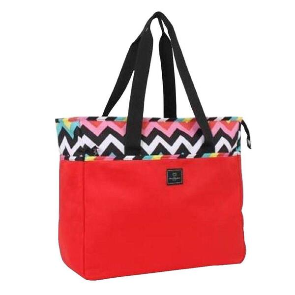 French West Indies 18 in. Chevron Weekender Tote in Red/Les Plages