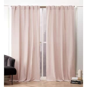 Textured Matelasse Blush Abstract Light Filtering Hidden Tab / Rod Pocket Curtain, 50 in. W x 108 in. L (Set of 2)