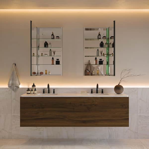 Fresca Senza 20 in. W x 36 in. H Rectangular Anodized Aluminum