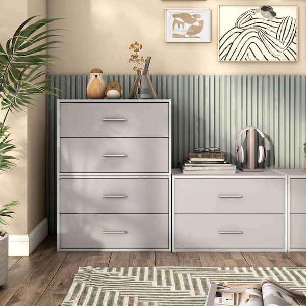 Furniture of America Seni Stackable Wood 2-Drawer Bookcase in Gray Furniture of America Seni Stackable Wood 2-Drawer Bookcase in Gray