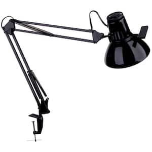 36 in. H 1-Light Black Table Lamp (Task) with Metal Shade