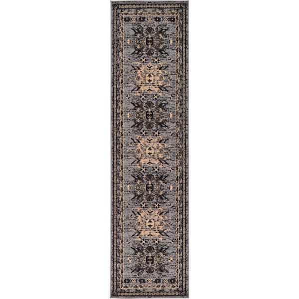 Taftan Oasis Gray 2' 2 x 8' 2 Runner Rug