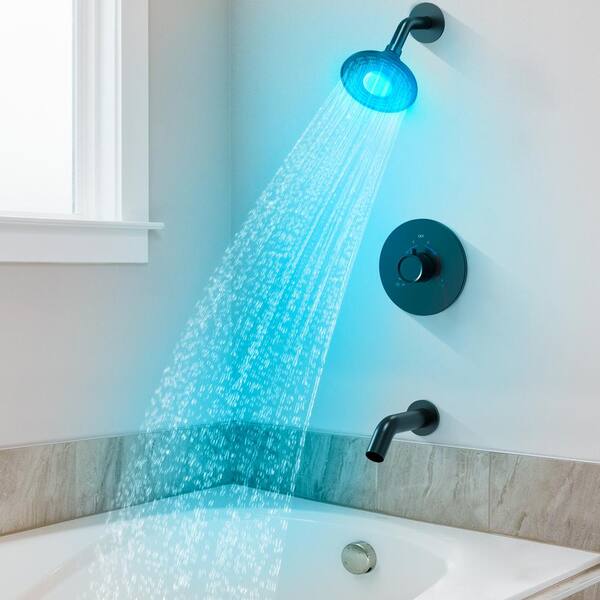 EVERSTEIN LED Single Handle 2-Spray Shower Faucet Set 2.5 GPM with