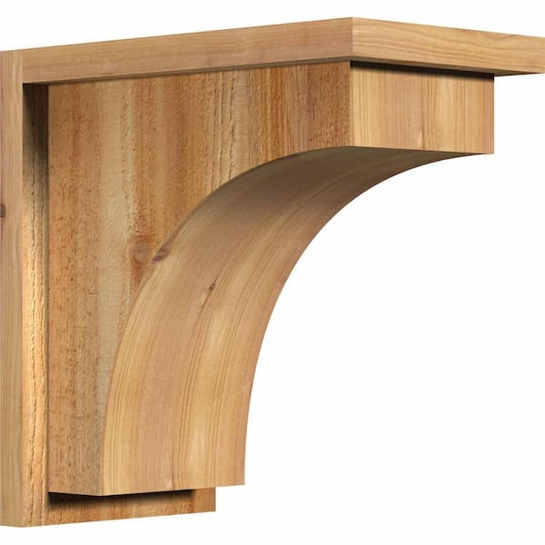 Ekena Millwork 8 in. x 14 in. x 14 in. Huntington Rough Sawn Western Red Cedar Corbel with Backplate