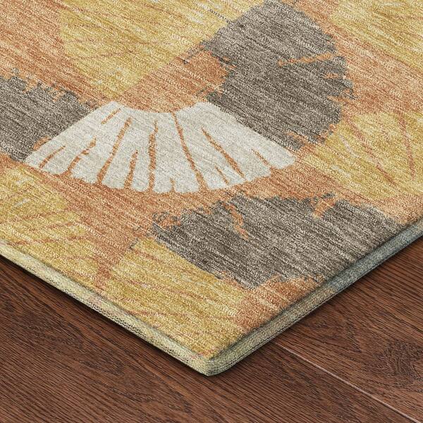 Mayfield Premium Machine Washable Abstract AMF2462 Copper 10 ft. x 14 ft. Area Rug