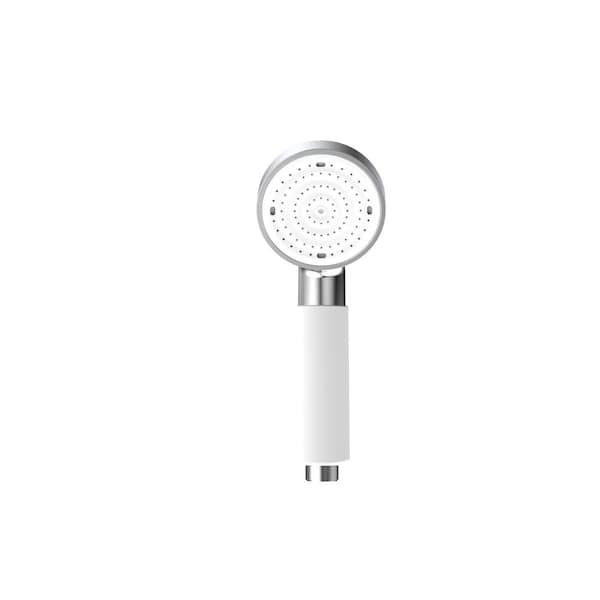 Unbranded Colorful 1-Spray Patterns 2.95 in. Single Wall Mount Handheld Shower Head with Silicone Grip in White