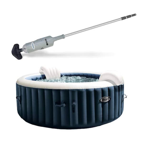 Rechargeable Pool Vacuum Cleaner and Inflatable 140-Jet 4-Person Hot Tub