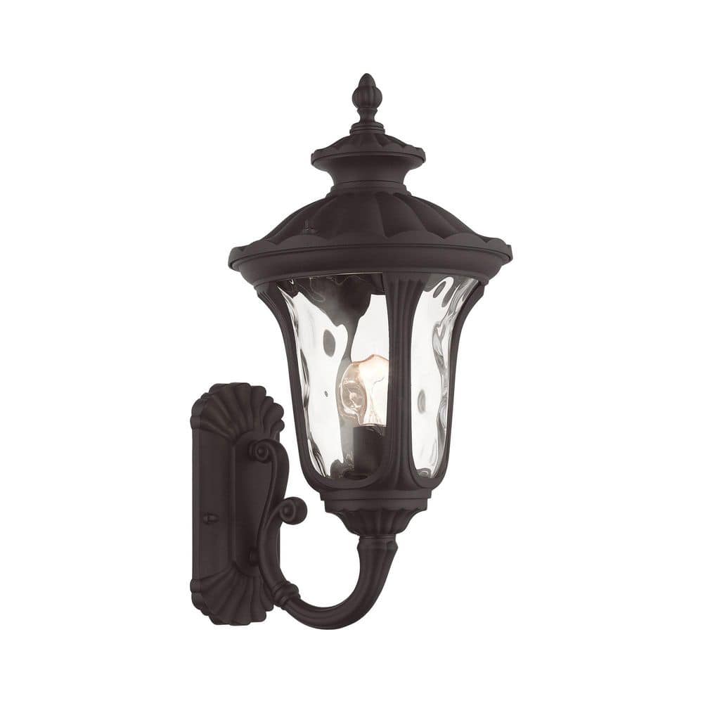 Elegant Oxford Bronze Outdoor Lantern with Clear Water Glass