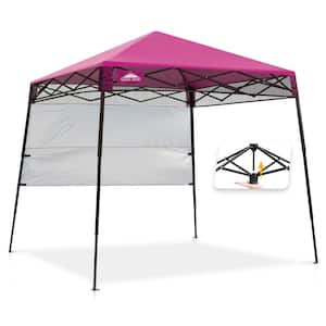 8 ft. x 8 ft. Slant Leg Lightweight Compact Portable Canopy (Pink)