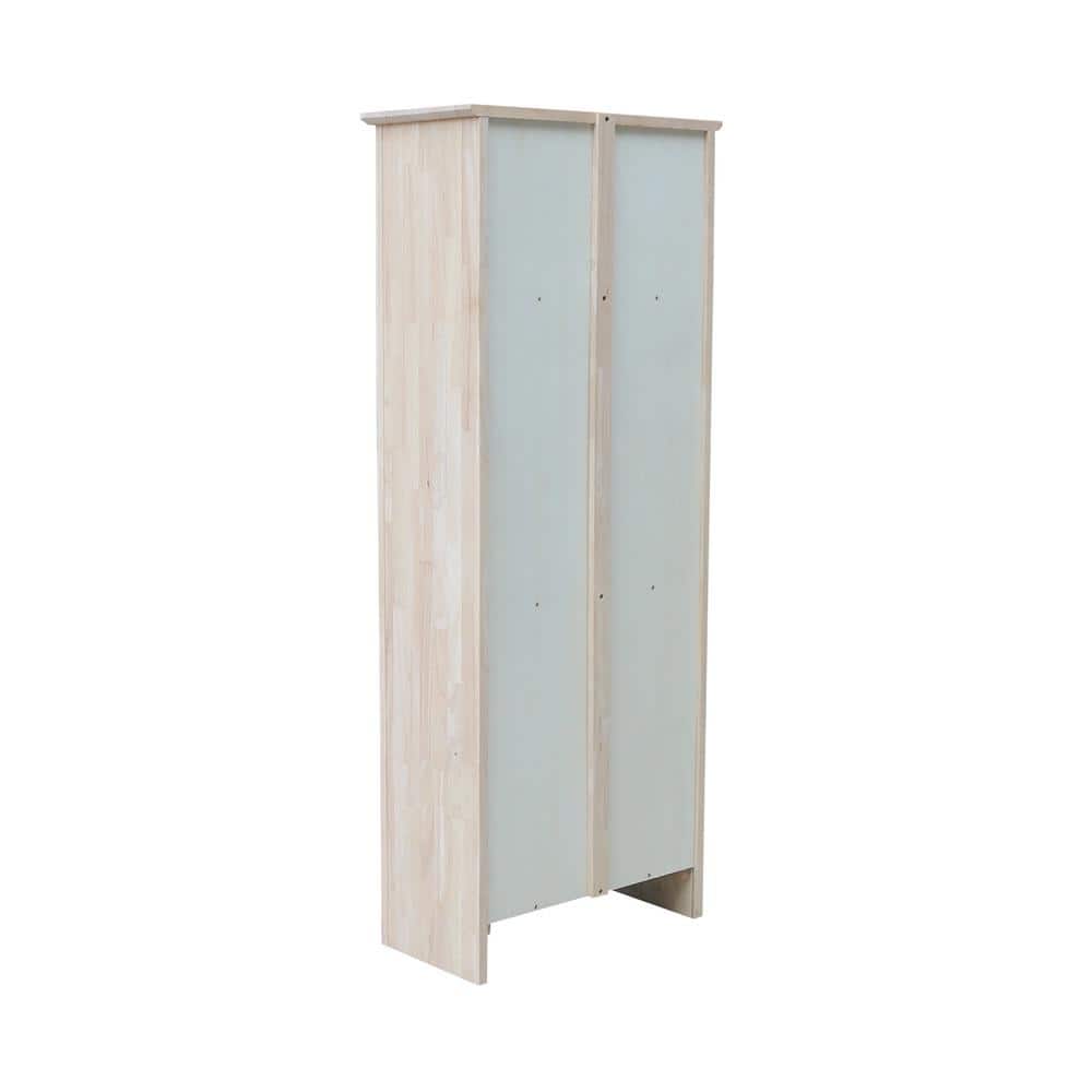 Eco-Friendly Parawood 66" Adjustable Shaker Bookcase - Unfinished