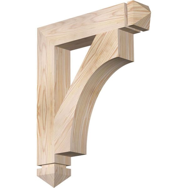 Ekena Millwork 3.5 in. x 24 in. x 20 in. Douglas Fir Westlake Arts and Crafts Smooth Bracket