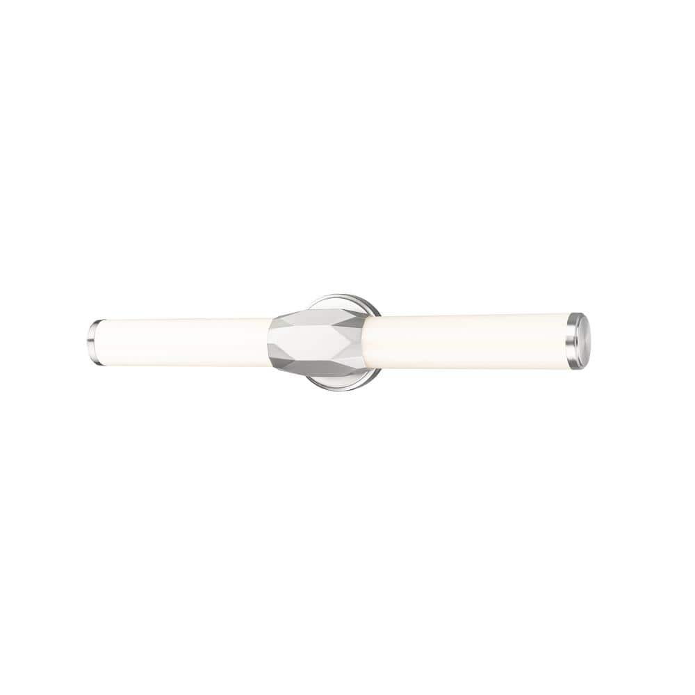Cooper 25 in. 2-Light Brushed Nickel Integrated LED Vanity Light with Frost