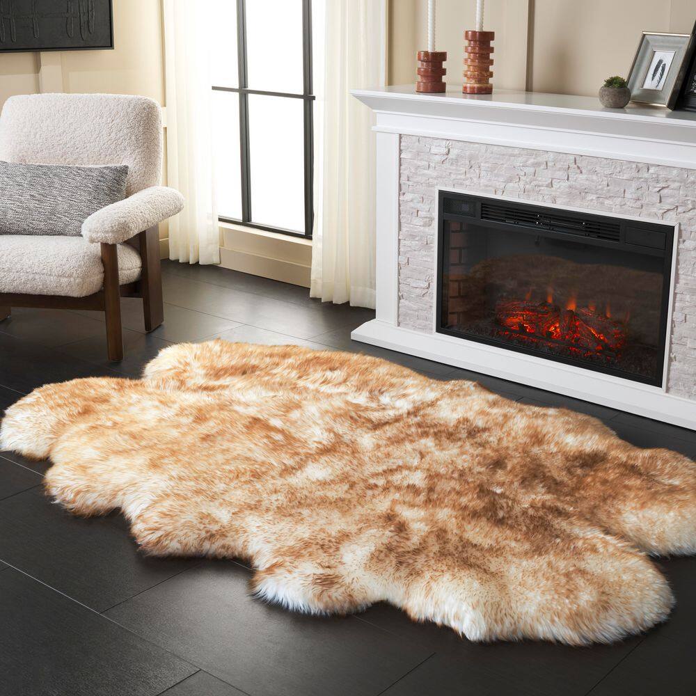Sheep Skin 4 X 6 Off White/Coco Brown Solid Color Area Rug price history on PriceWatchPro