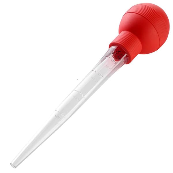 Zulay Kitchen Turkey Baster Syringe with Cleaning Brush - Red