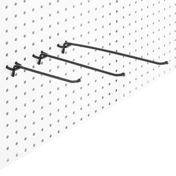 Everbilt 8 in. Zinc-Plated Steel Straight Peg Hooks (12-Pack) for 1/4 in.  Pegboards 814430 - The Home Depot