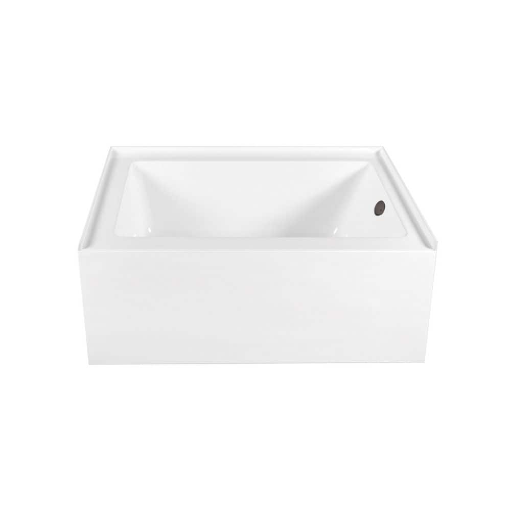 Aqua Eden 60 in. x 32 in. Acrylic Rectangular Alcove Soaking Bathtub with Right Drain in Glossy White/Oil Rubbed Bronze price history on PriceWatchPro