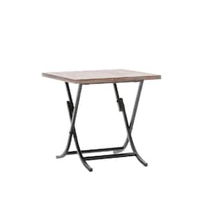 23 in. W Miriam Weathered Brown Wood and Metal End Table