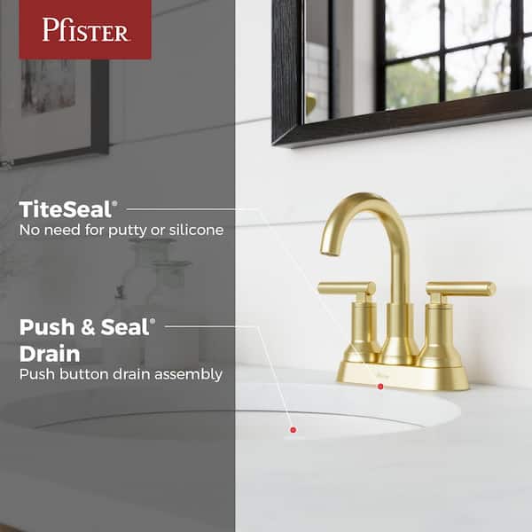 Capistrano 4 in. Centerset Double Handle Bathroom Faucet in Brushed Gold