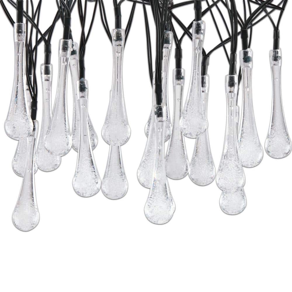 228 in. 19 ft. Long Dual Function Teardrop String Solar Powered Multi-Color