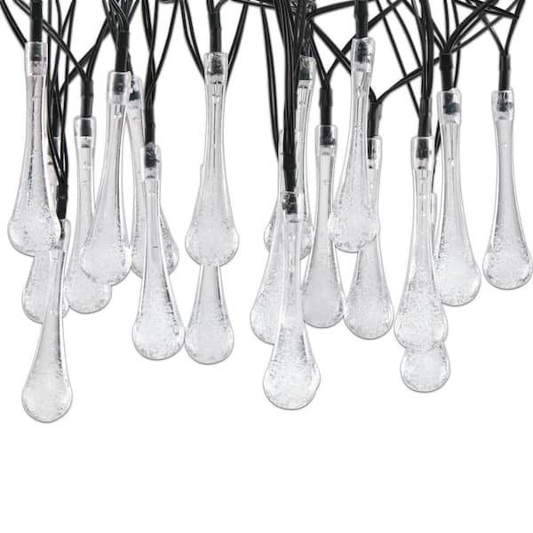 Alpine Corporation 228 in. 19 ft. Long Dual Function Teardrop String Solar Powered Multi-Color LED Path Lights (Set of 2)