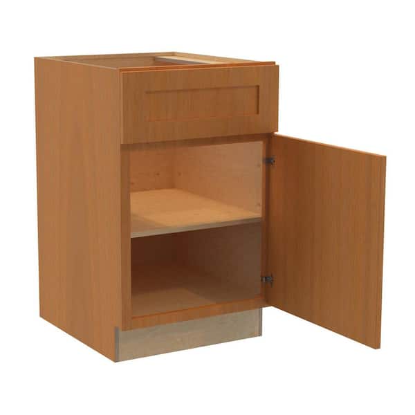 Newport 21 in. W x 24 in. D x 34.5 in. H Assembled Plywood Base Kitchen Cabinet in Cinnamon with Soft Close RH