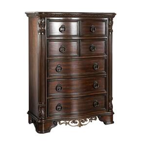 Menodora Brown Cherry Transitional Style Chest of Drawers