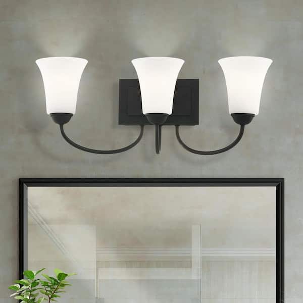 AVIANCE LIGHTING Burkland 3 Light Black Bath Vanity