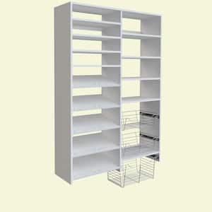 72 in. H x 50 in. W White Garage Baskets and Shelving Storage Kit