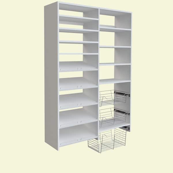 SimplyNeu 72 in. H x 50 in. W White Garage Baskets and Shelving Storage Kit