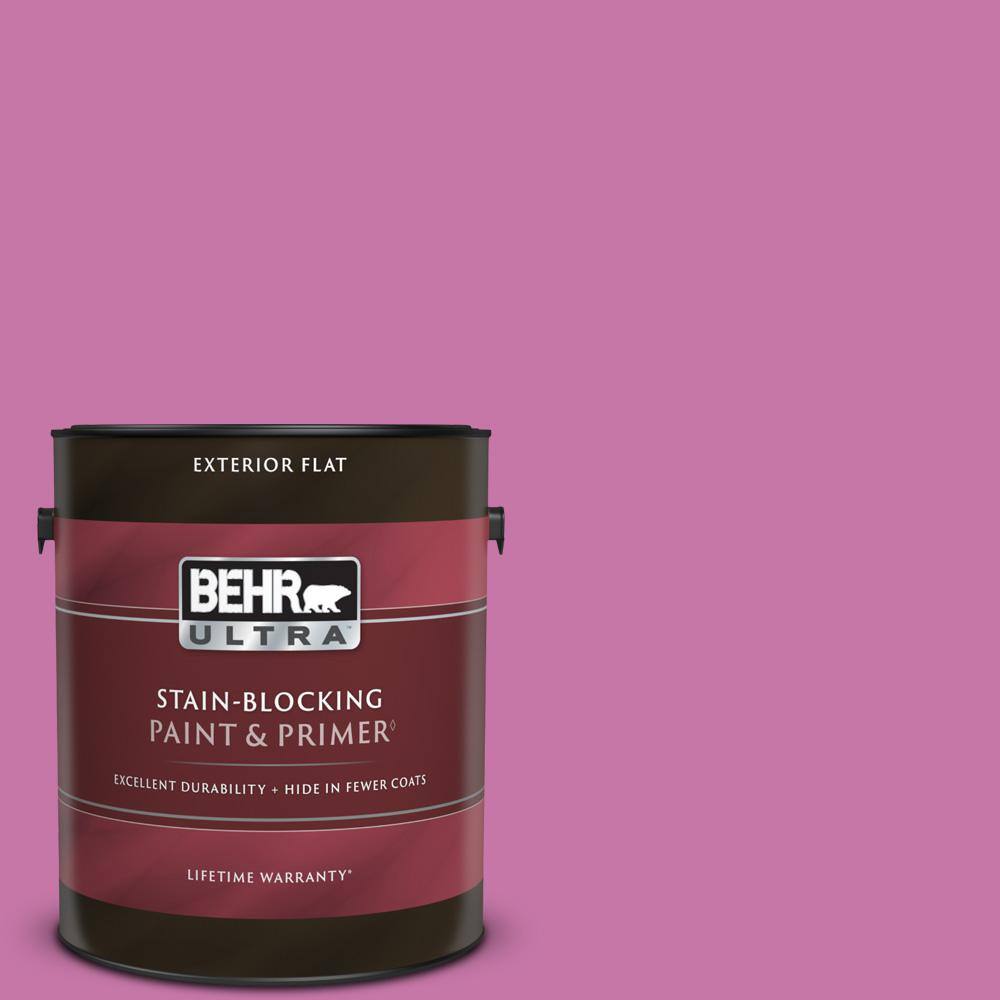 BEHR ULTRA 1 gal. 680B5 Strawberry Freeze Flat Exterior Paint & Primer 485301 The Home Depot