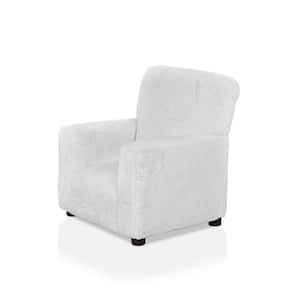 Floi White Upholstered Arm Chair