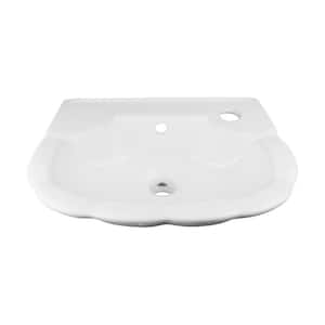 Periwinkle 14-1/4 in. Wall Mounted Bathroom Sink in White with Overflow
