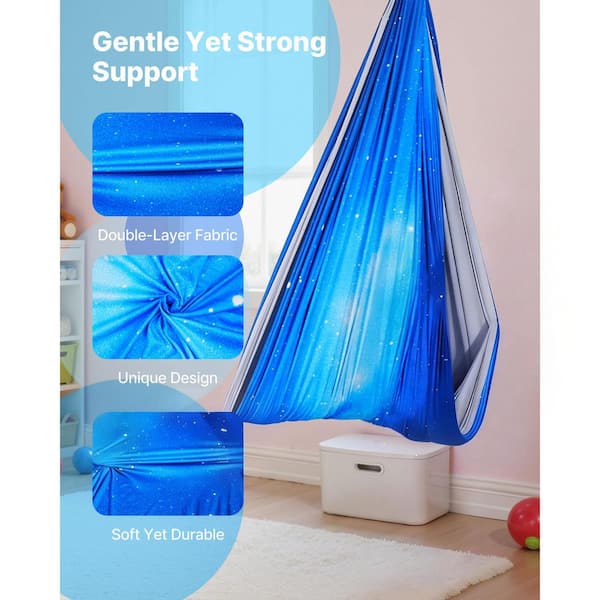 SKYSHALO Sensory Swing, for Kids, Double-Layer Hammock, 360