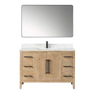 Laurel 48 in. W x 22 in. D x 34 in. H Single Sink Bath Vanity in Weathered Fir with White Quartz Top and Mirror
